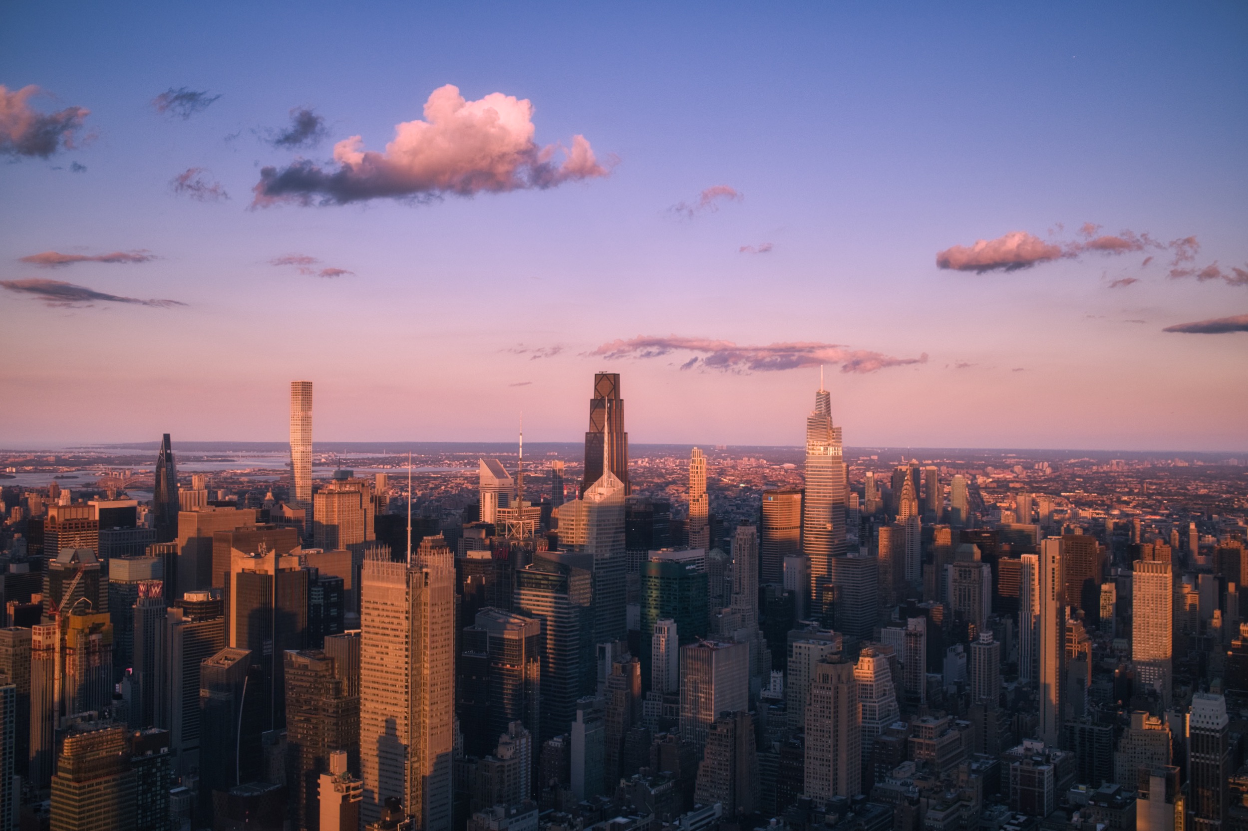 The Manhattan skyline stretching toward the horizon